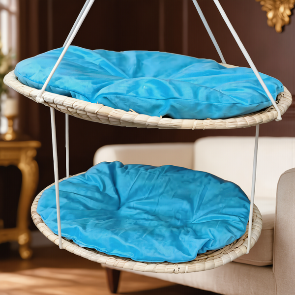 FELVO Meadow, Woven Straw Cat Hammock styled in a warm modern interior