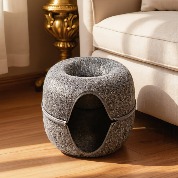 FELVO Cocoon, Wool-Felt Convertible Cat Tunnel lifestyle