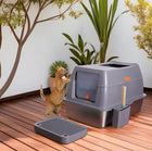 FELVO Steel Vault, Pedal Stainless Litter Box, product photo 3