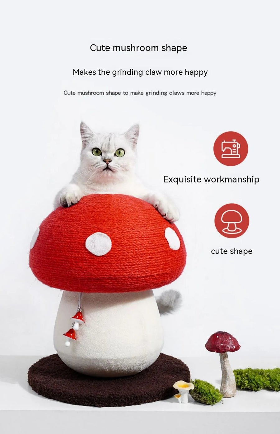 FELVO Toadstool, Mushroom Sisal Scratcher, product photo 5