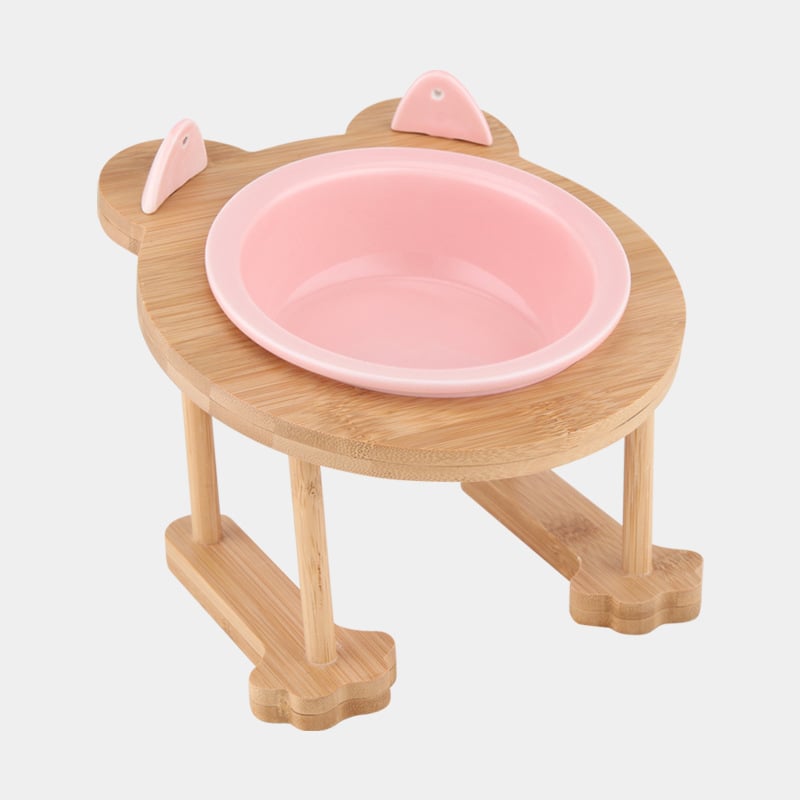 FELVO Timber, Ceramic Bowl Set with Wooden Stand, product photo 2