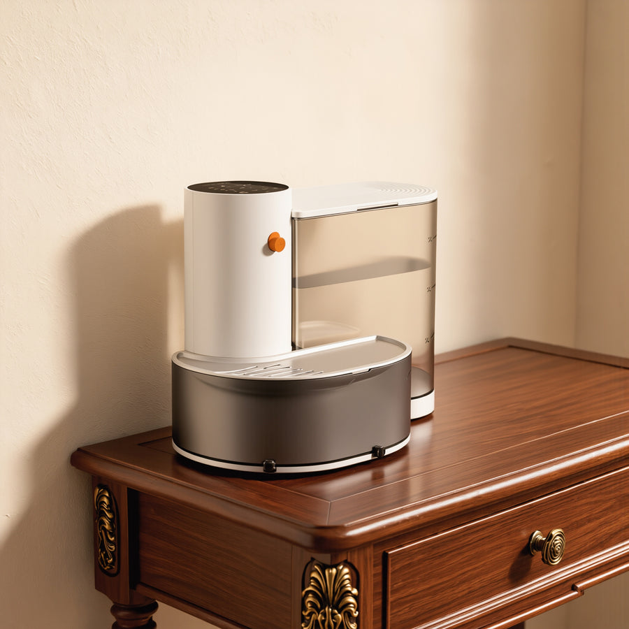 FELVO Anchor, Anti-Tip Rechargeable Water Fountain styled in a warm modern interior