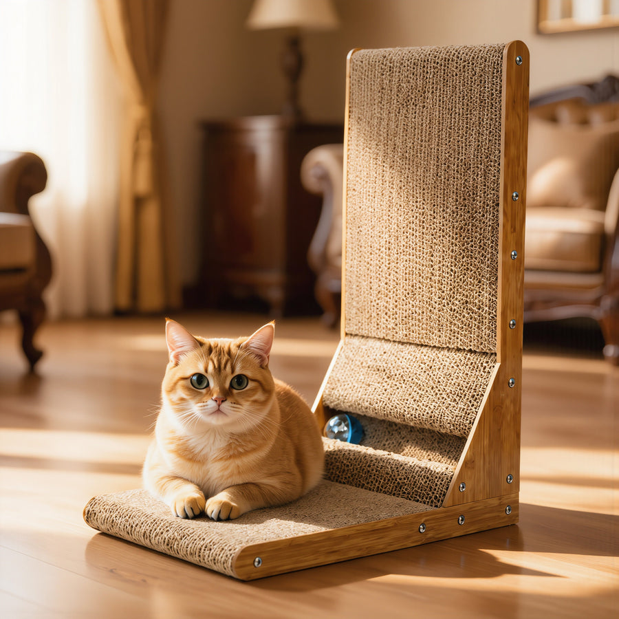 FELVO Totem, Wooden Scratch Tower in use