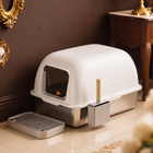 FELVO Steel Haven, Enclosed Litter Box with Stainless Tray, product photo