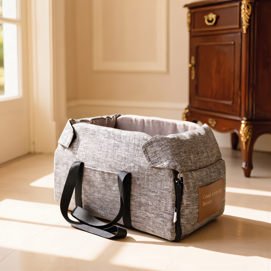 FELVO Linen Carry, Grey Linen-Texture Tote, product photo