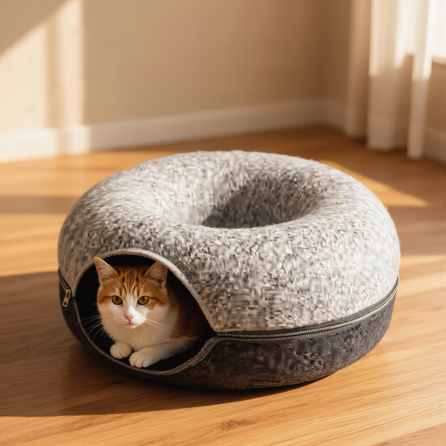 FELVO Haven, Convertible Wool Felt Tunnel Bed in use