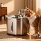 FELVO Brook, Filtered Stainless Steel Water Fountain in use