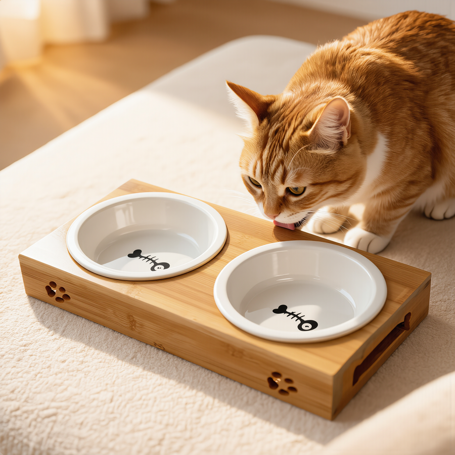 FELVO Grain, Bamboo and Ceramic Bowl Set in use