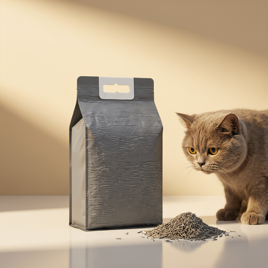 FELVO Tofu Garden, Natural Soybean Cat Litter in use
