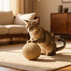 FELVO Skein, Sisal Ball Scratcher in use