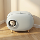 FELVO Salon, Enclosed Drawer Litter Box in Muted Tones in use