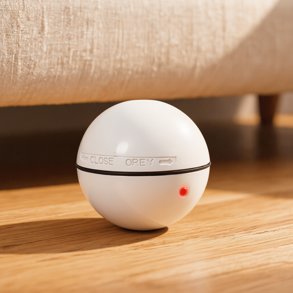 FELVO Orbit, Automatic Laser Ball Toy styled in a warm modern interior