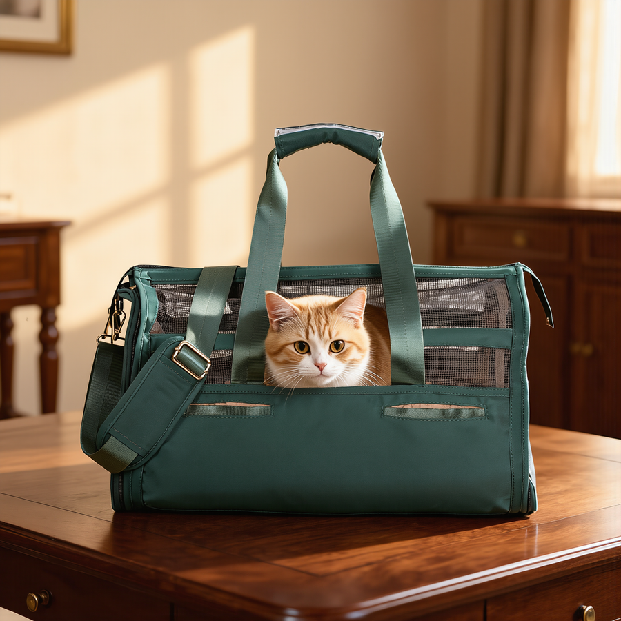 FELVO Forest Weekend Bag, Deep Green Structured Duffel in use
