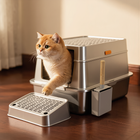 FELVO Steel Vault, Pedal Stainless Litter Box in use