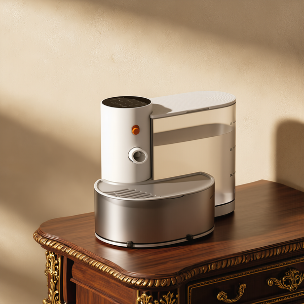FELVO Roam, Cordless Rechargeable Water Fountain styled in a warm modern interior