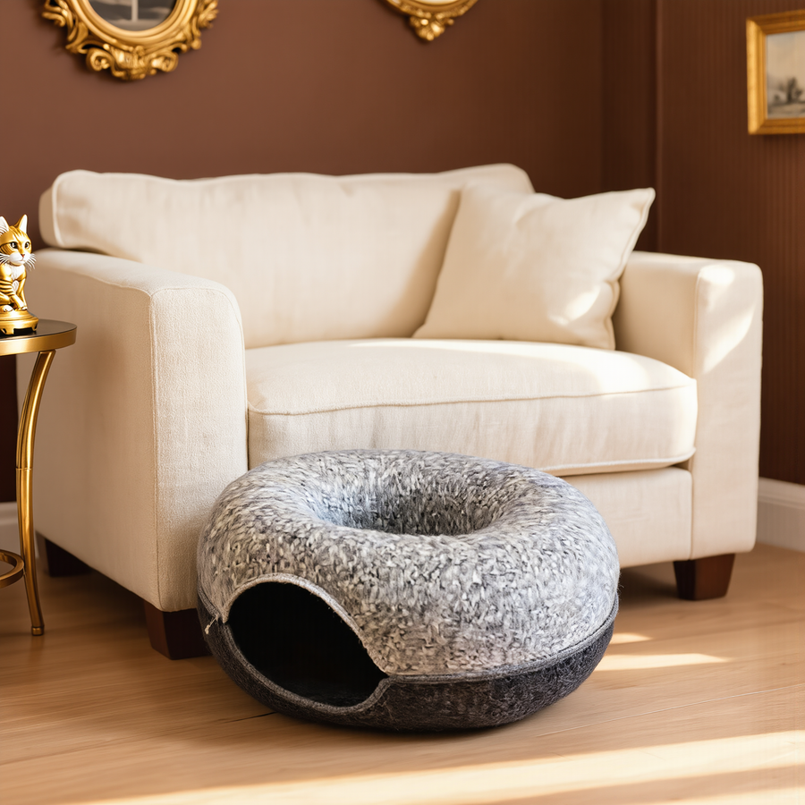 FELVO Haven, Convertible Wool Felt Tunnel Bed styled in a warm modern interior