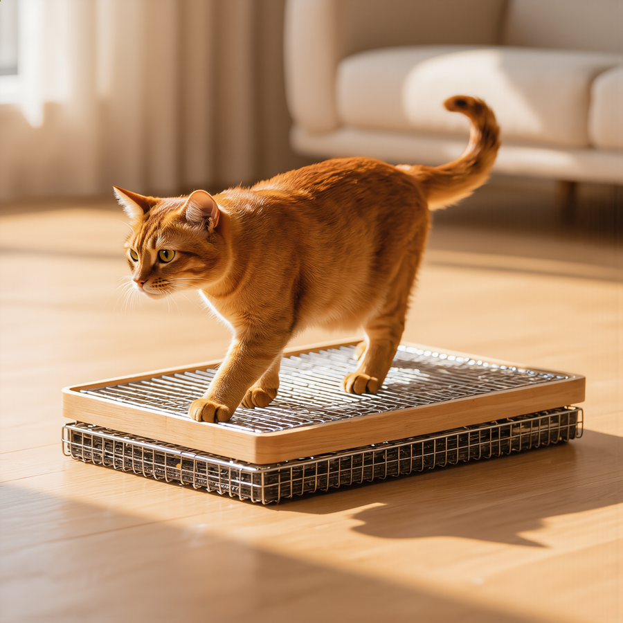 FELVO Threshold, Double-Layer Litter Mat in use