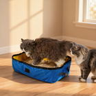 FELVO Oxford Loo, Foldable Travel Litter Box in use