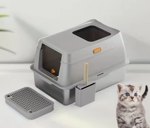 FELVO Steel Haven, Fully Enclosed Stainless Litter Box, product photo 3