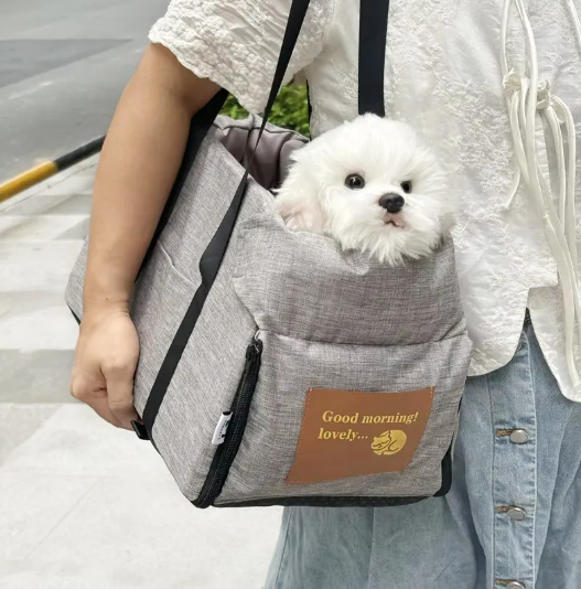 FELVO Linen Carry, Grey Linen-Texture Tote, product photo 10