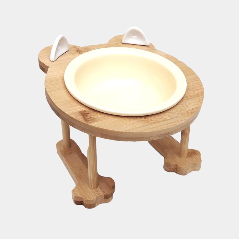 FELVO Timber, Ceramic Bowl Set with Wooden Stand, product photo 1