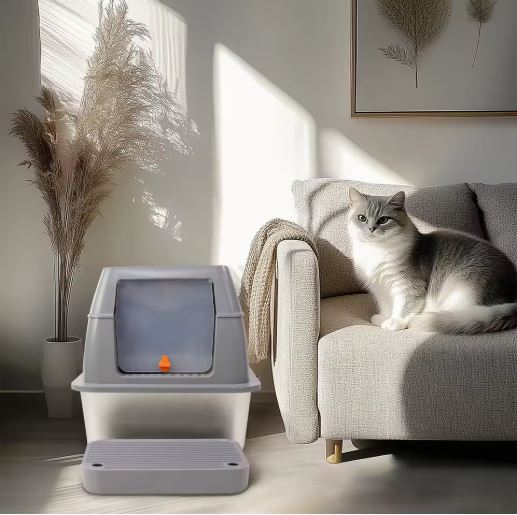 FELVO Steel Vault, Pedal Stainless Litter Box, product photo 2