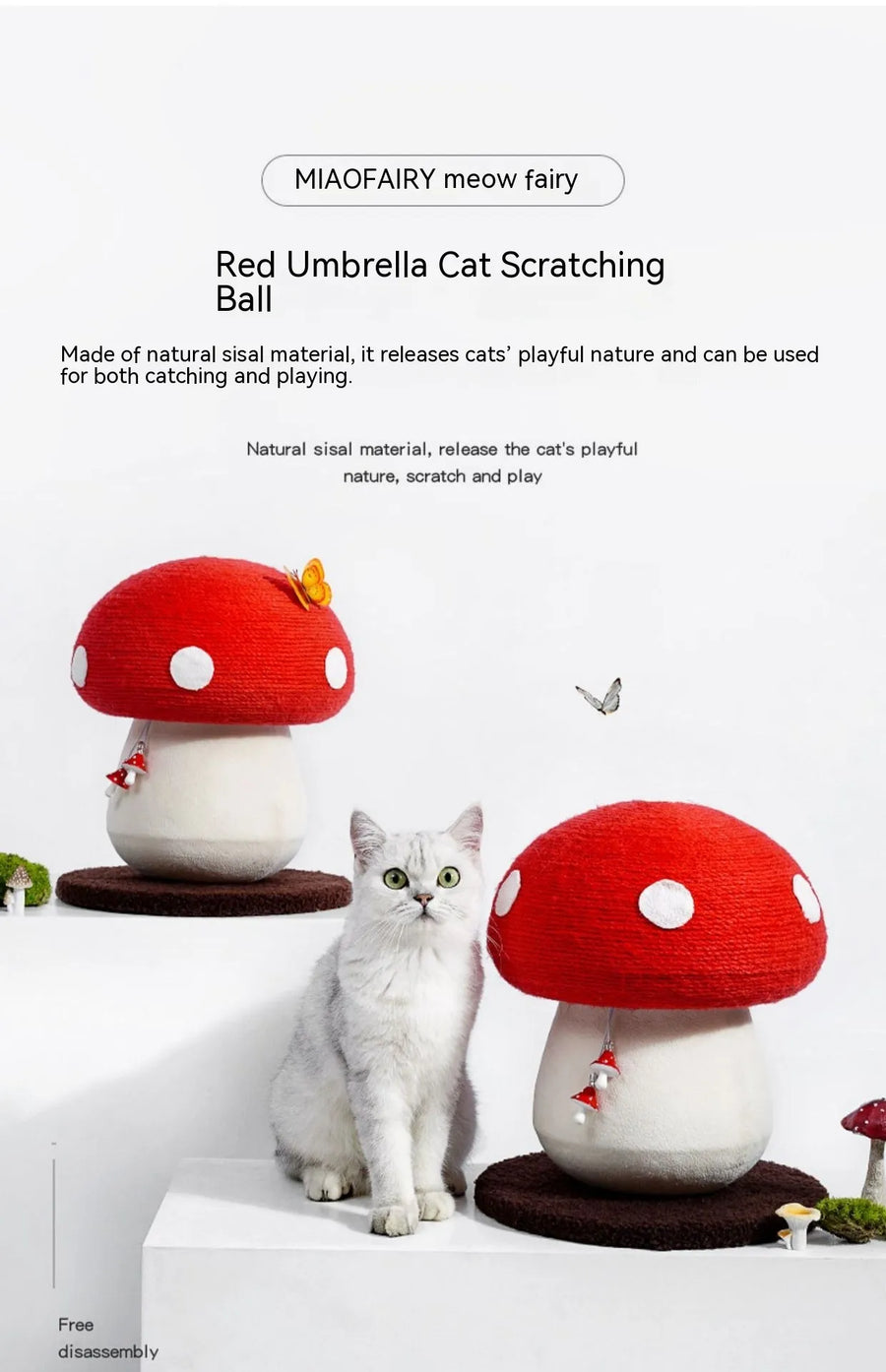 FELVO Toadstool, Mushroom Sisal Scratcher, product photo 7