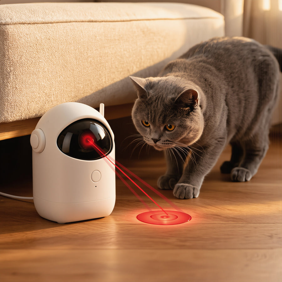 FELVO Beam, Automatic Laser Toy in use