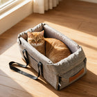 FELVO Sand Tote, Sand Canvas Carrier with Leather Patch in use