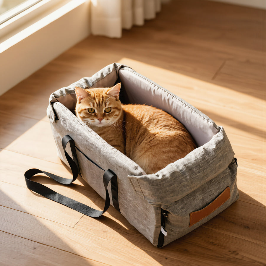 FELVO Sand Tote, Sand Canvas Carrier with Leather Patch in use