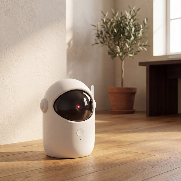 FELVO Beam, Automatic Laser Toy styled in a warm modern interior